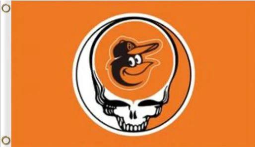 Baltimore Orioles Dead Skull flag 3X5Ft Banner USA Polyester with Brass Grommets - 9 by flagsjustdoit