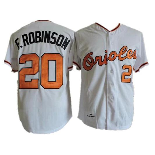 Baltimore Orioles Frank Robinson White 1969 Throwback Jersey by My Store
