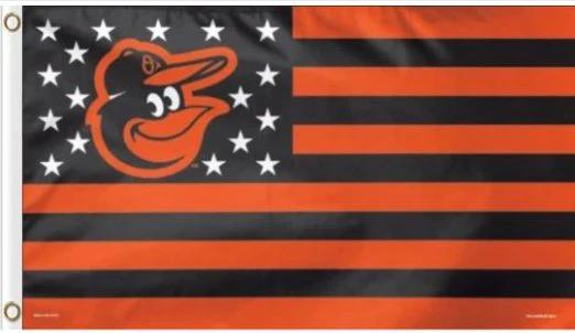 Baltimore Orioles Star and Stripes US flag 3X5Ft Banner USA Polyester with Brass Grommets - 11 by flagsjustdoit