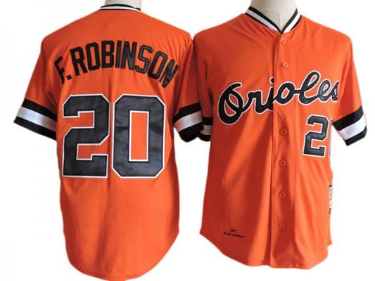 Baltimore Orioles #20 Frank Robinson 1971 Orange Throwback Custom Jersey by My Store