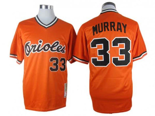 Baltimore Orioles #33 Eddie Murray Orange 1982 Throwback Custom Jersey by My Store