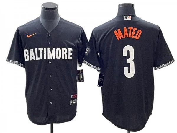 Baltimore Orioles #3 Jorge Mateo Black City Connect Jersey by My Store