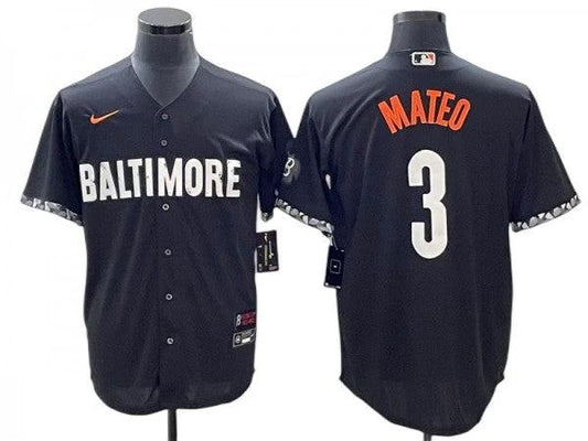 Baltimore Orioles #3 Jorge Mateo Black City Connect Jersey by My Store