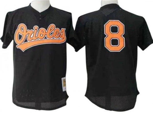 Baltimore Orioles #8 Cal Ripken Jr Black Mesh Throwback Jersey by My Store