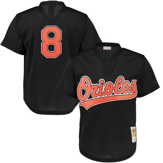 Baltimore Orioles #8 Cal Ripken Jr Black Throwback Mesh Pullover Jersey by My Store