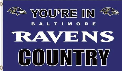 Baltimore Ravens You Are In Country Flag 3X5 Ft Polyester Banner USA 90x150cm by flagsjustdoit