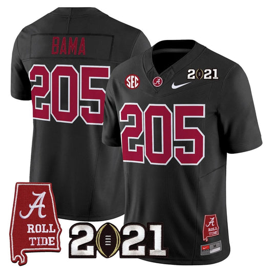 Bama Jersey #205 Alabama 2021 CFP National Championship Alabama Map by My Store NCAA Football Jerseys