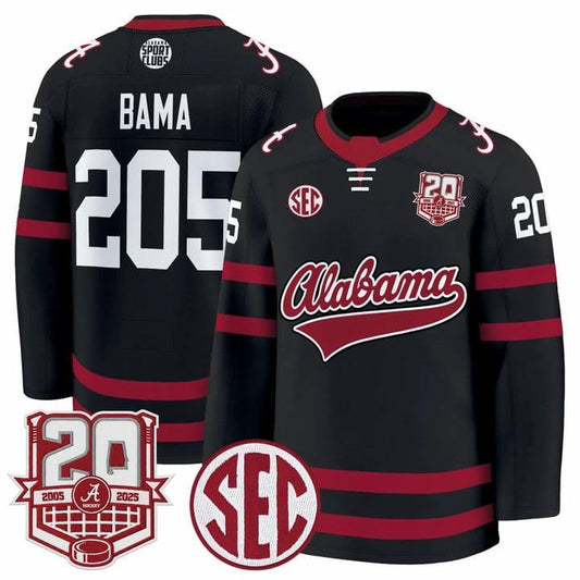 Bama Jersey #205 Alabama Crimson Tide 2025-26 Premium 20th Anniversary Patch Stitched by Hockey David