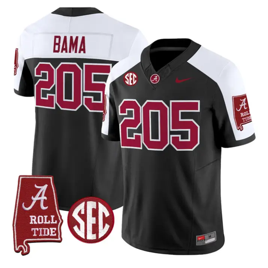 Bama Jersey #205 Alabama Crimson 2026 SEC Patch Stitched by My Store NCAA Football Jerseys