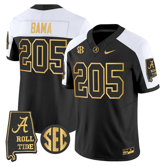 Bama Jersey #205 Alabama Crimson Tide 2025 Gold Vapor Stitched by My Store NCAA Football Jerseys