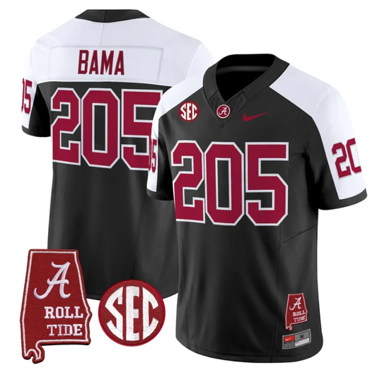 Bama Jersey #205 Alabama Crimson Tide Throwback Map Stitched by My Store NCAA Football Jerseys