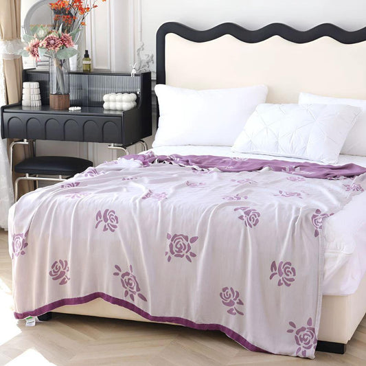 Bamboo Fiber Rose Cooling Blanket by Casa & Beyond