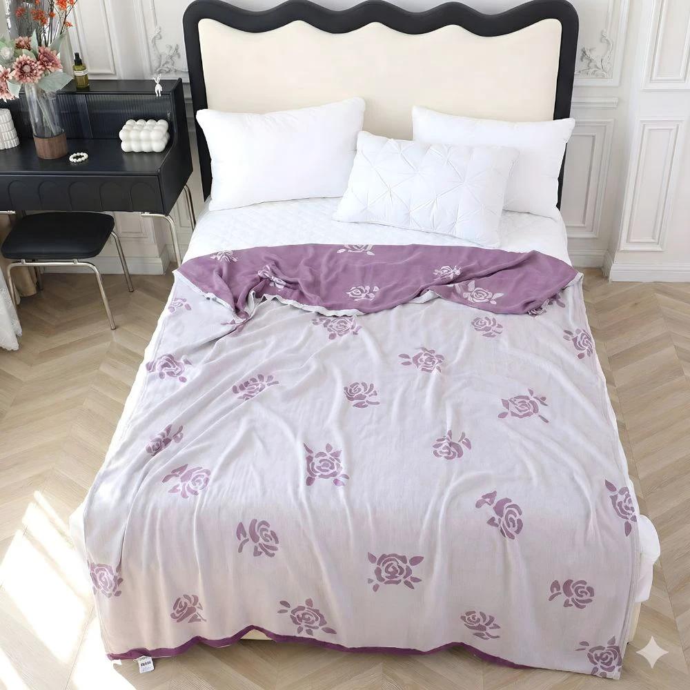 Bamboo Fiber Rose Cooling Blanket by Casa & Beyond