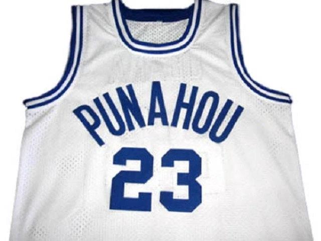 Barack Obama Jersey #23 Punahou High School Basketball White Stitched by My store basketball