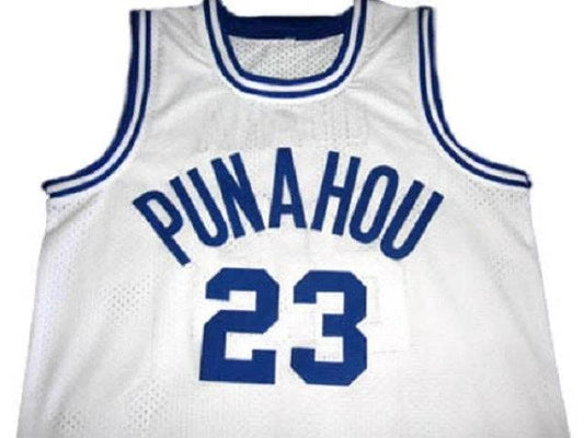 Barack Obama Jersey #23 Punahou High School Basketball White Stitched by My store basketball
