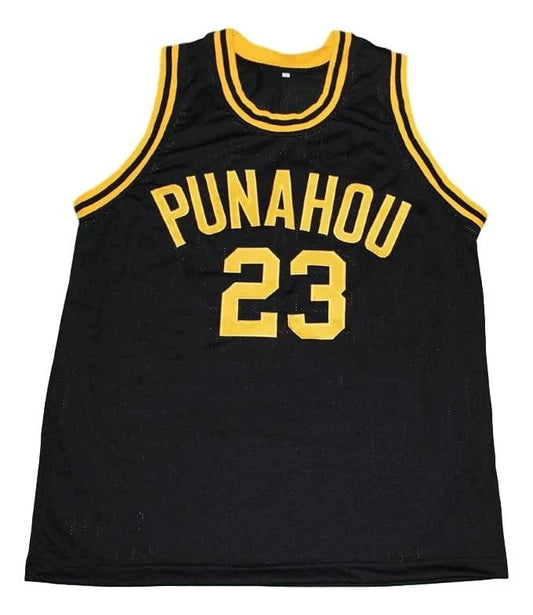 Barack Obama Jersey #23 Punahou High School Basketball Black Stitched by My store basketball