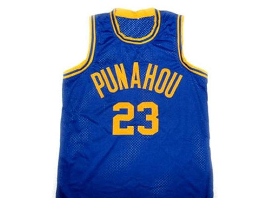 Barack Obama Jersey #23 Punahou High School Basketball Blue Stitched by My store basketball