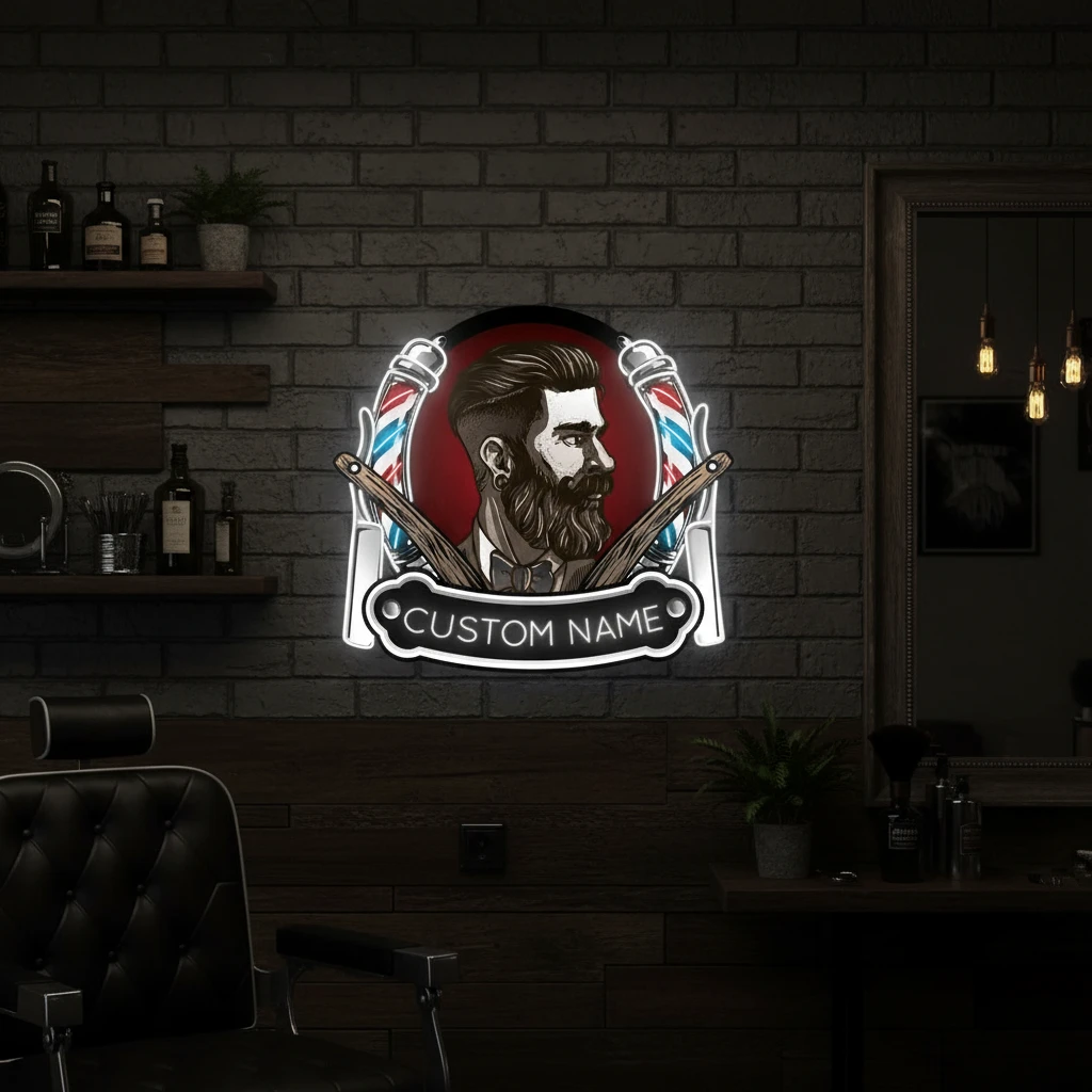 Barber Shop Neon Sign Shop Wall Decor Art by Neonchics