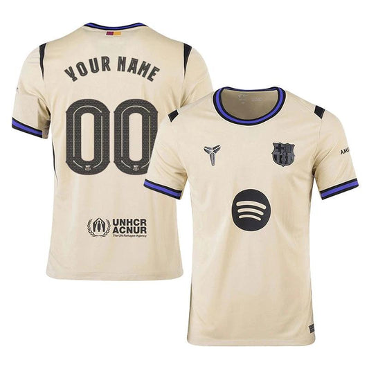 Barcelona 2025-26 Away Customize Jersey – Cream by Soccer Jersey