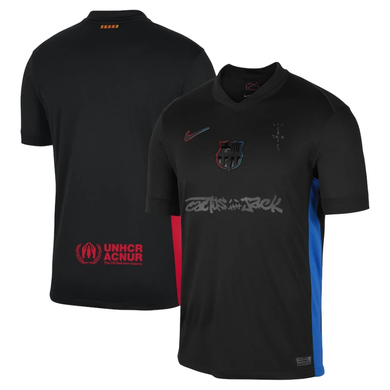 Barcelona x Travis Scott 2025 Away Jersey – Black by Soccer Jersey