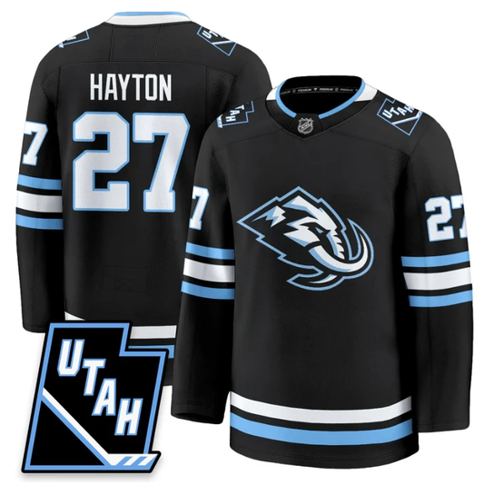Barrett Hayton Jersey #27 Utah Hockey Mammoth 2025 Limited All Stitched Black by Hockey David