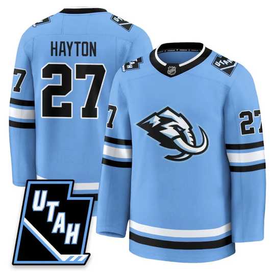 Barrett Hayton Jersey #27 Utah Hockey Mammoth 2025 Limited All Stitched Blue by Hockey David