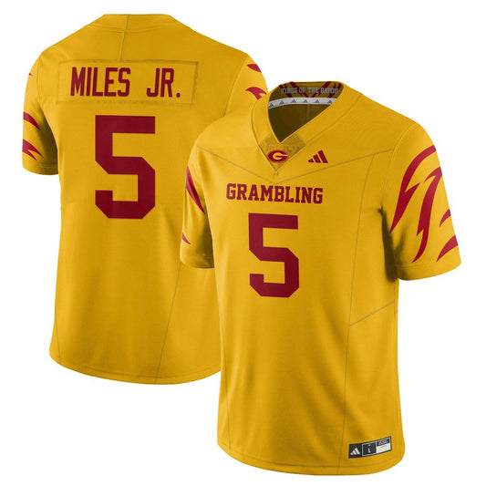 Barron Miles Jr Jersey #5 Grambling State Football 2025 Special Stitched Yellow by My Store NCAA Football Jerseys