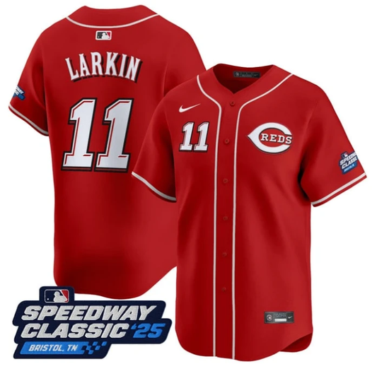 Barry Larkin Jersey #11 Cincinnati Reds Speedway Classic Stitched Red by My Store
