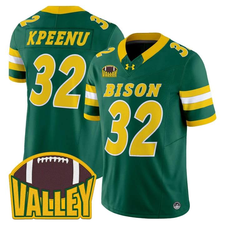 Barry Kpeenu Jersey #32 North Dakota State Bison 2025 Limited Stitched by My Store NCAA Football Jerseys