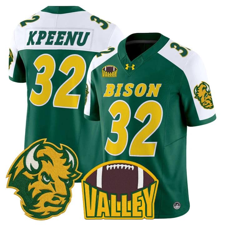 Barry Kpeenu Jersey #32 North Dakota State Bison 2025 Limited Stitched by My Store NCAA Football Jerseys