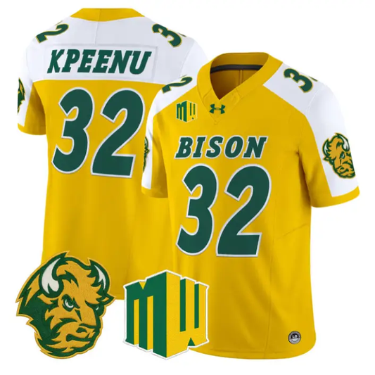 Barry Kpeenu Jersey #32 North Dakota State Bison 2026 Vapor Stitched by My Store NCAA Football Jerseys