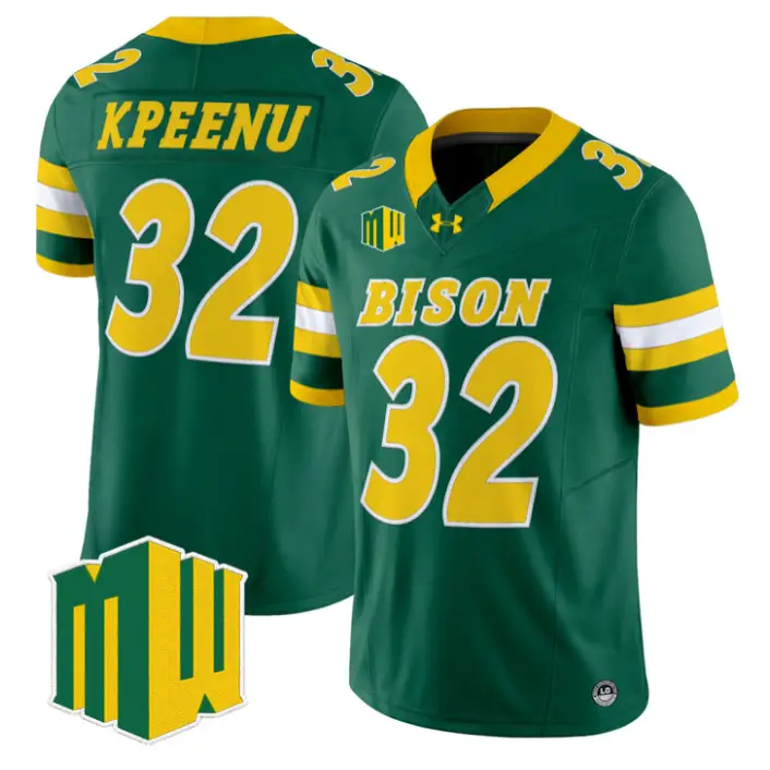 Barry Kpeenu Jersey #32 North Dakota State Bison 2026 Vapor Stitched by My Store NCAA Football Jerseys