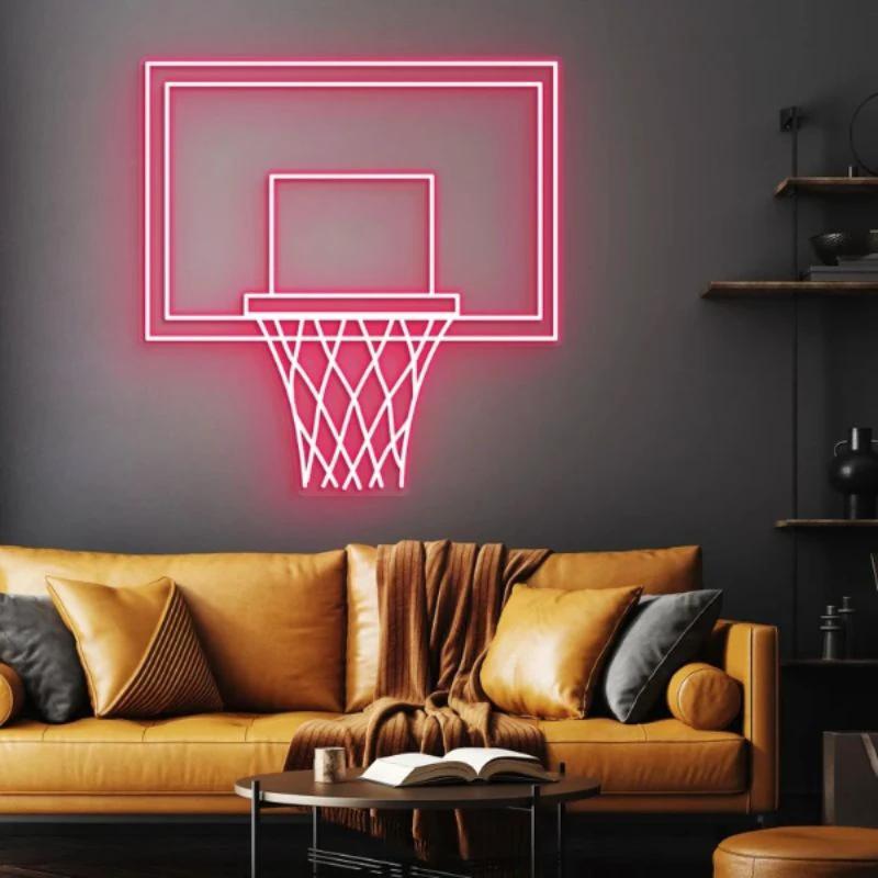Basketball Hoop LED Neon Light Game Room Decor Sign by Neonchics