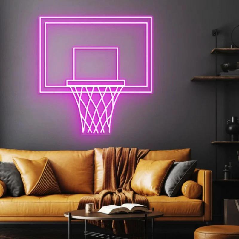 Basketball Hoop LED Neon Light Game Room Decor Sign by Neonchics