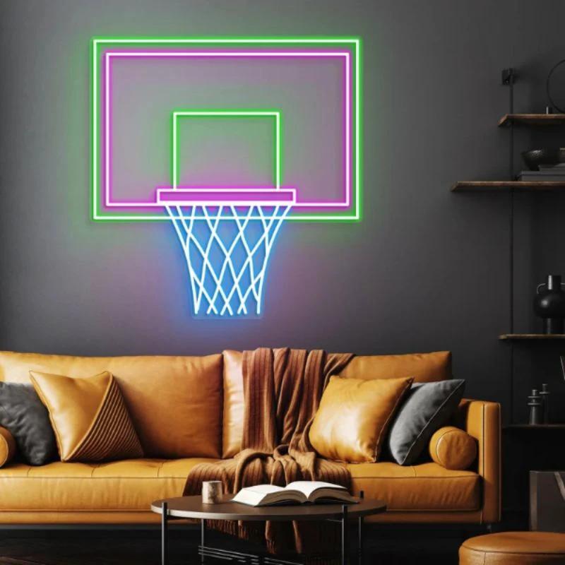 Basketball Hoop LED Neon Light Game Room Decor Sign by Neonchics