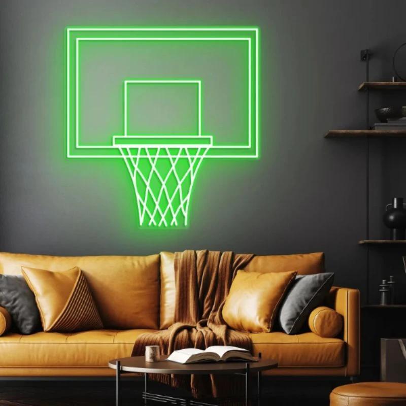 Basketball Hoop LED Neon Light Game Room Decor Sign by Neonchics