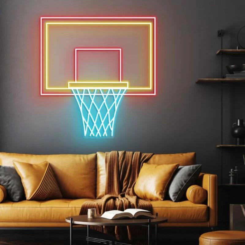 Basketball Hoop LED Neon Light Game Room Decor Sign by Neonchics