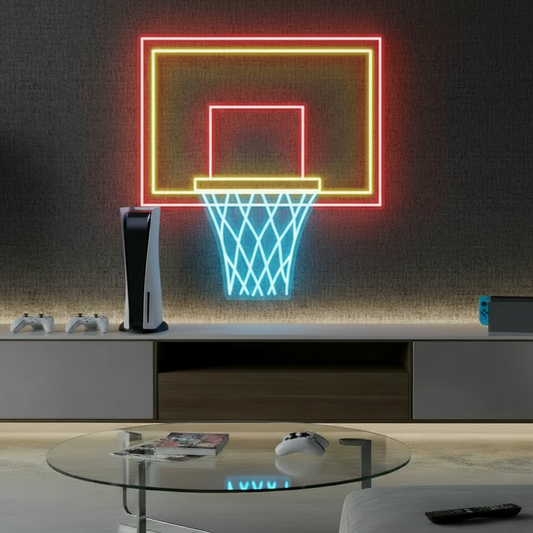 Basketball Hoop LED Neon Light Game Room Decor Sign by Neonchics