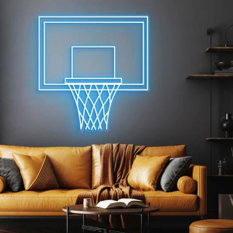 Basketball Hoop LED Neon Light Game Room Decor Sign by Neonchics