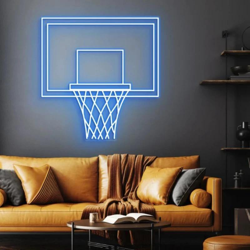 Basketball Hoop LED Neon Light Game Room Decor Sign by Neonchics