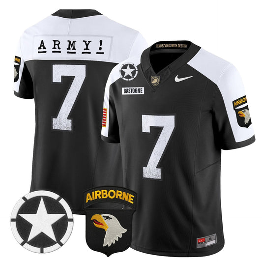 Bastogne Jersey #7 Army Black Knights 2025 Screaming Eagles Stitched Black Alter by My Store NCAA Football Jerseys