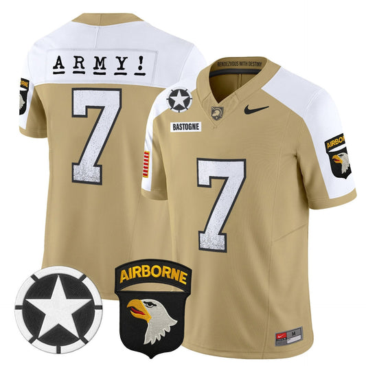 Bastogne Jersey #7 Army Black Knights 2025 Screaming Eagles Stitched Tan Alter by My Store NCAA Football Jerseys