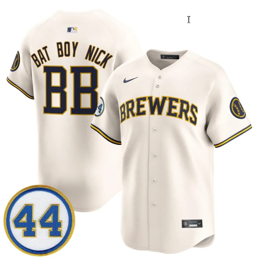 Bat Boy Nick Milwaukee Brewers BB Jersey - All Stitched by My Store