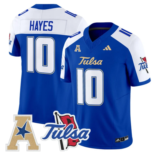 Baylor Hayes Jersey #10 Tulsa Golden Hurricane 2025 Vapor Stitched Royal Alter by My Store NCAA Football Jerseys