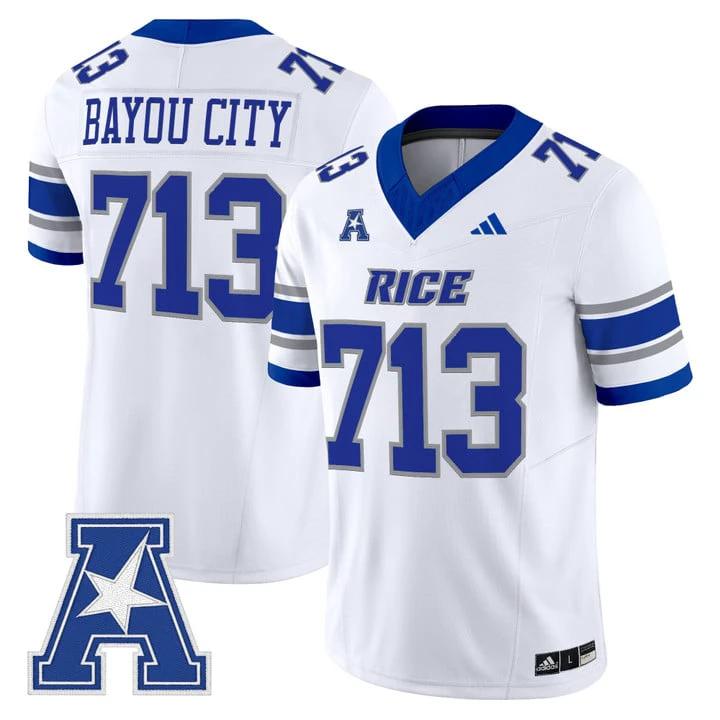 Bayou City Jersey #713 Rice Owls 2025 Vapor Limited Stitched by My Store NCAA Football Jerseys