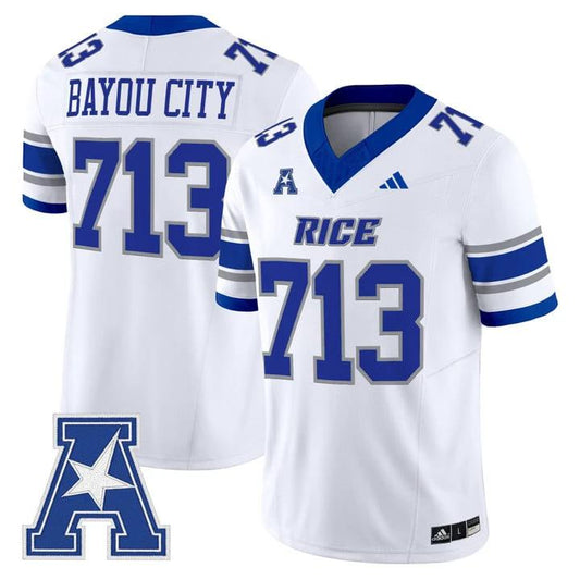 Bayou City Jersey #713 Rice Owls 2025 Vapor Limited Stitched by My Store NCAA Football Jerseys