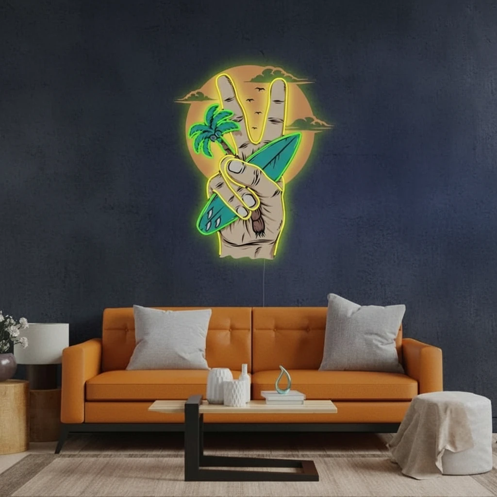 Beach Sunset LED Neon Sign Tropical Home Decor Art by Neonchics
