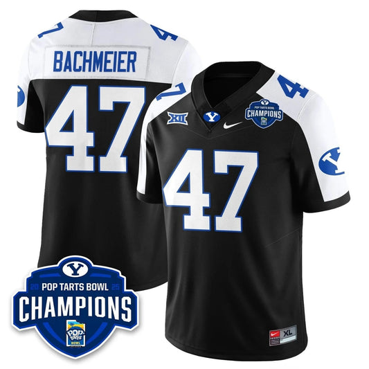 Bear Bachmeier Jersey #47 BYU Cougars 2025 Pop-Tarts Bowl Champion Black Alternate by NCAA Football Jersey