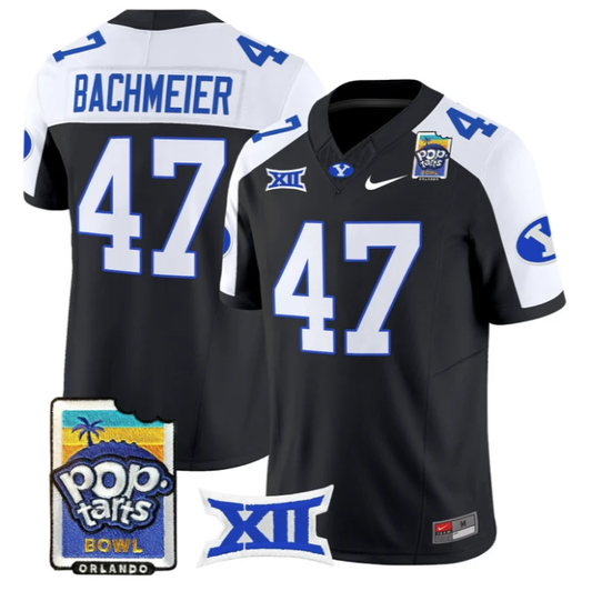 Bear Bachmeier Jersey #47 BYU Cougars 2025 Pop-Tarts Patch Stitched by My Store NCAA Football Jerseys