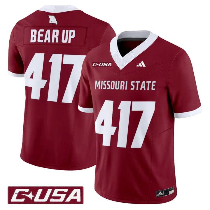 Bear Up Jersey #417 Missouri State Bears 2025 Vapor Limited Stitched by My Store NCAA Football Jerseys